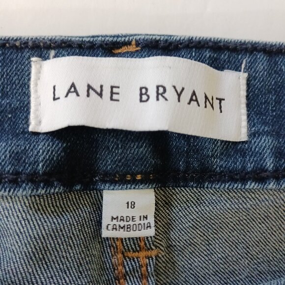Lane Bryant Jeans Womens 18 Blue Mid Rise Boyfriend Capri Flex Magic Waistband - Picture 2 of 6